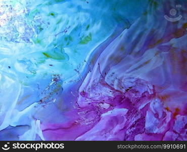 Beautiful Colorful Mixed Abstract Fluid Painting. Acrylic Vibrant Colors Paint Trendy Wallpaper for Technology. Wave Flow Swirl Fluid Marble Art Texture. Home Decoration Contemporary art Background