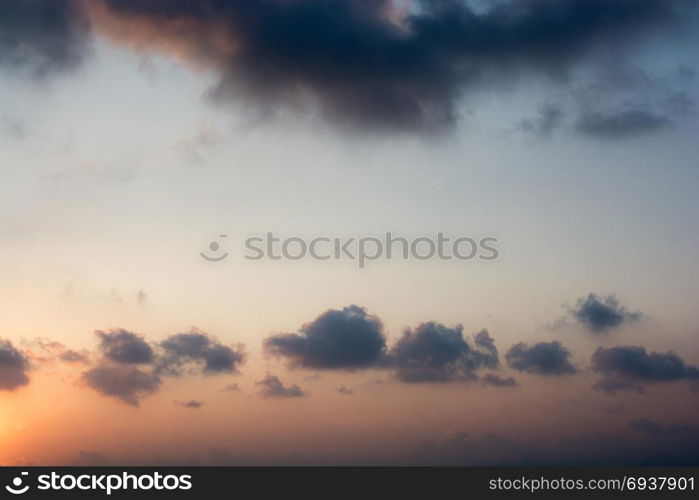 Beautiful colorful sky with clouds in day time