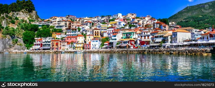 beautiful colorful town Parga, popular tourist resort in Epirus, Greece