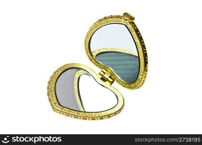 Beautiful cosmetic mirror isolated on white background