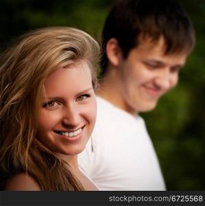 beautiful couple smiling closeup