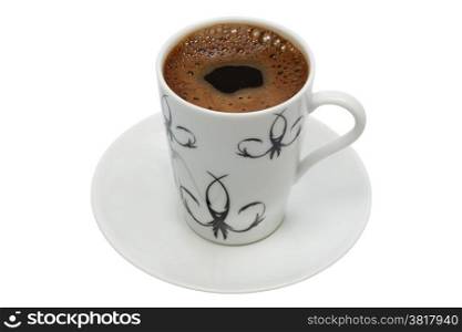 Beautiful cup from coffee on a white background