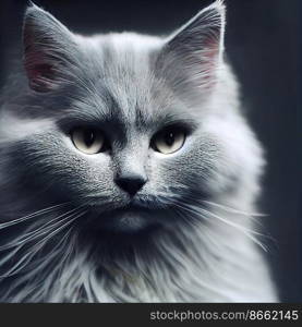 Beautiful cute cat 3d illustrated