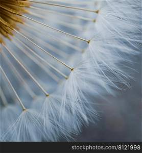 beautiful dandelion flower seed in springtime