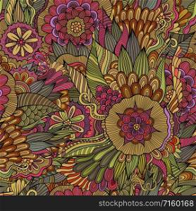 Beautiful decorative autumn floral ornamental seamless pattern. floral ornamental seamless pattern