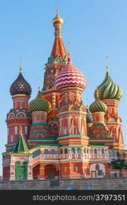beautiful dome of St. Basil&rsquo;s Cathedral on Red Square in Moscow