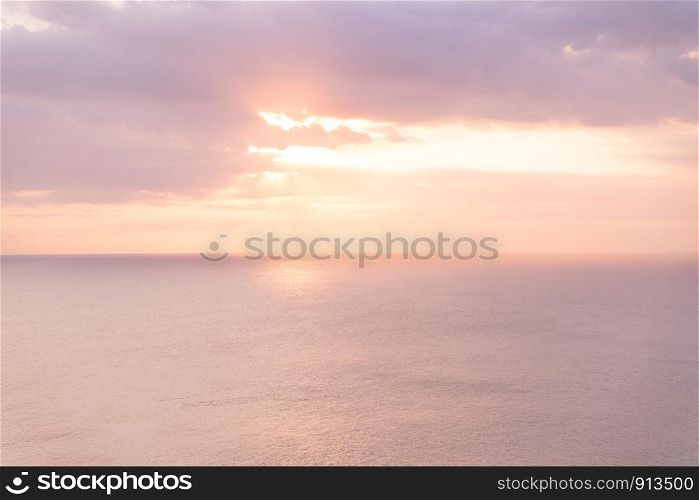 Beautiful dramatic Sky and sea scape in sunset.