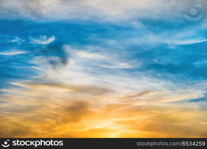 Beautiful dramatic sunset. Beautiful dramatic sunset with sun and clouds