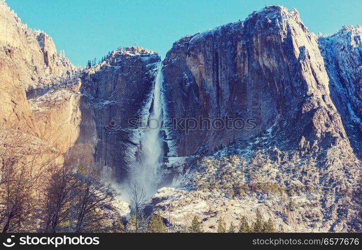 Beautiful early spring landscapes in Yosemite National Park, Yosemite, USA