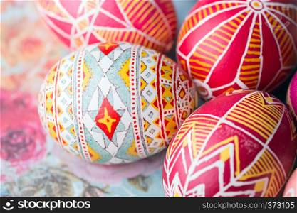 beautiful Easter egg Pysanka handmade - ukrainian traditional