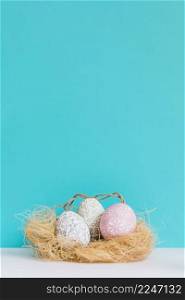 beautiful easter eggs nest