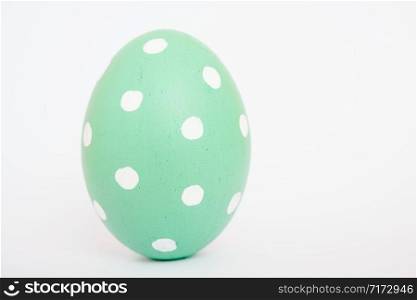 Beautiful Easter Green egg color isolate on white background, Easter day concept