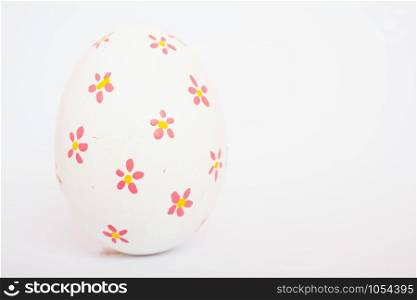 Beautiful Easter White egg color isolate on white background, Easter day concept