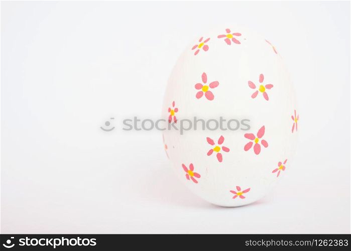 Beautiful Easter White egg color isolate on white background, Easter day concept