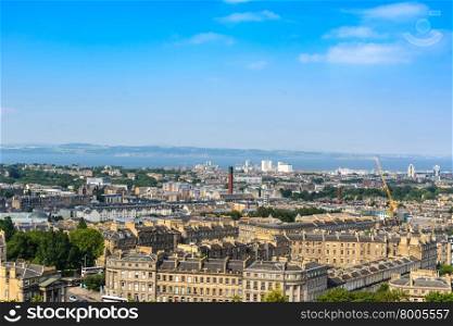 Beautiful Edinburgh city, top view, Scotland, United Kingdom