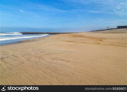 Beautiful empty beach near Figueira da Foz, Portugal
