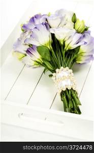 Beautiful eustoma flowers bouquet (wedding or romantic date concept )