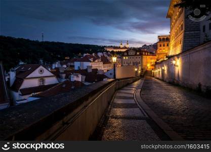 Beautiful evening in Prague, Prague Castle and Hradcany district, UNESCO World Heritage Site, Czech Republic