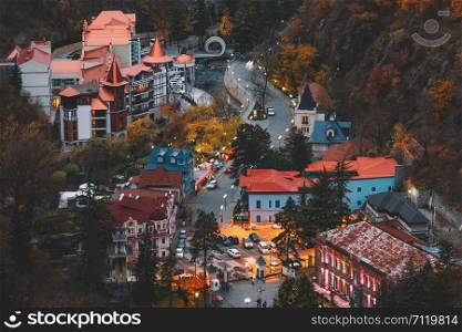 Beautiful evening scene, Borjomi, Georgian City