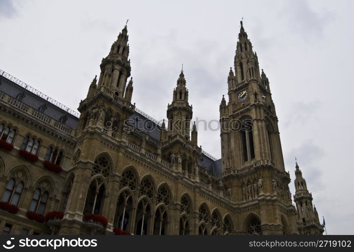 beautiful exterior of the city hall of Vienna