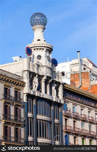Beautiful facade of the old house. Spain. Barcelona.