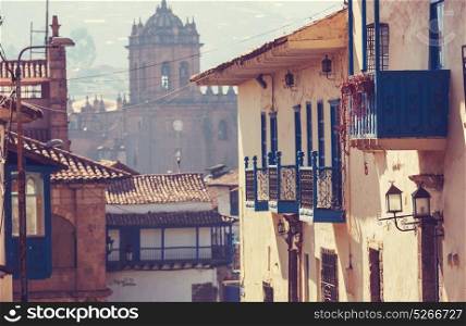 Beautiful famous Cusco city in Peru.