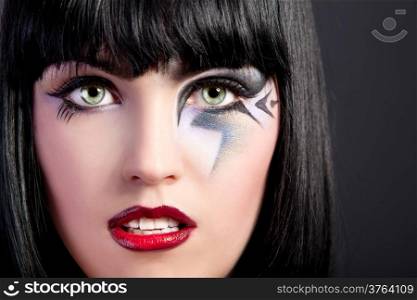 Beautiful fantasy eye face-art close-up portrait of a beautiful girl