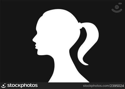 Beautiful female face profiles, black silhouette outline. Beautiful female face profiles, black silhouette outline avatars