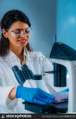 Beautiful Female Student in Laboratory
