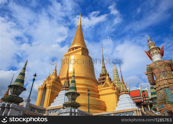 beautiful fine art exterior decorated of grand palace bangkok thailand