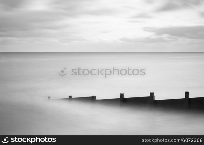 Beautiful fine art landscape image of long exposure sea