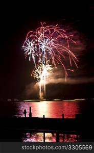 beautiful fireworks display at Wannsee in Flammen in Berlin
