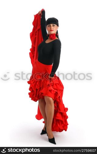 Beautiful flamenco dancer. Dancing contest.