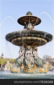 Beautiful fountain in a park in Paris