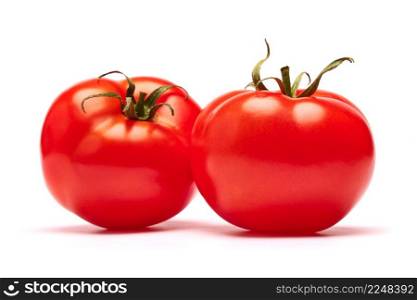 Beautiful fresh red tomato vegetable isolated on white background. High quality photo. Beautiful fresh red tomato vegetable isolated on white background