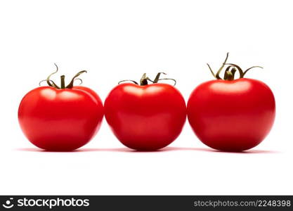 Beautiful fresh red tomato vegetable isolated on white background. High quality photo. Beautiful fresh red tomato vegetable isolated on white background