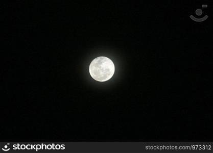 Beautiful full moon in the night sky