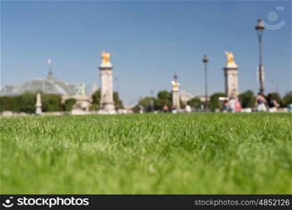 Beautiful garden in Paris located between the Alexander the 3rd Bridge and the Invalides