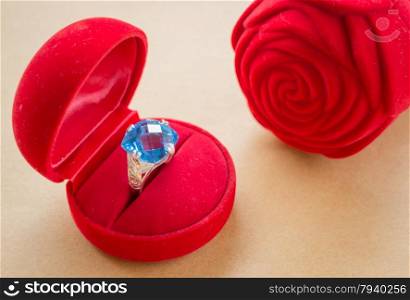 Beautiful gem stone classic jewellery ring, stock photo