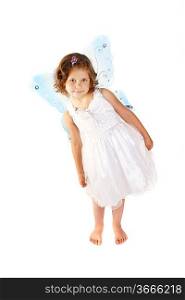 beautiful girl in a fairy costume with butterfly wings