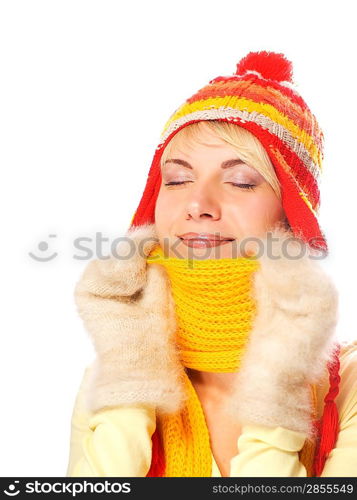 Beautiful girl in winter clothing