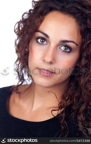 Beautiful girl isolated on a over white backgound