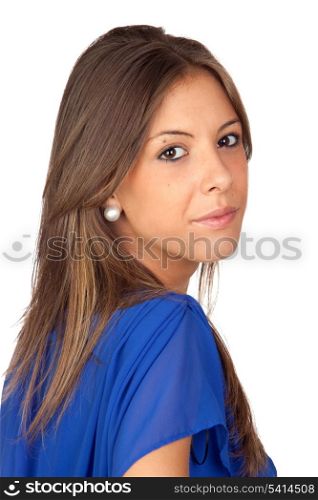Beautiful girl isolated on a over white background