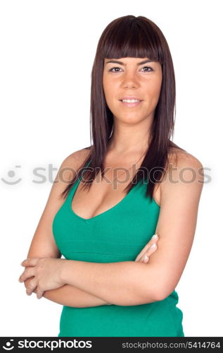 Beautiful girl isolated on a over white background