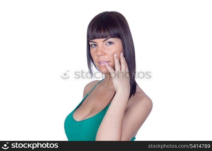 Beautiful girl isolated on a over white background