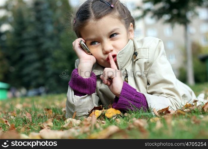 beautiful girl talking on cell phone