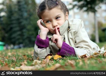 beautiful girl talking on cell phone
