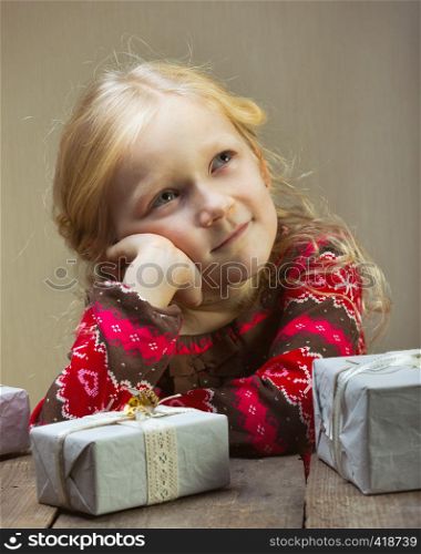 beautiful girl with a presents