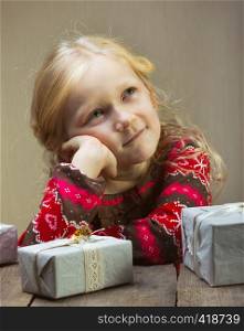 beautiful girl with a presents