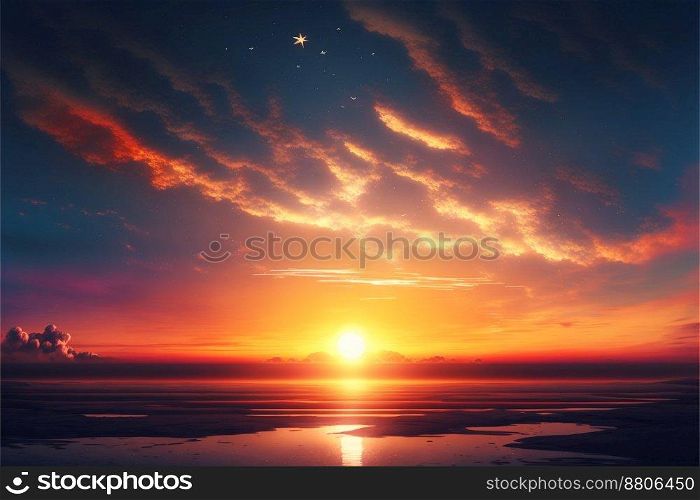 Beautiful golden clouds on sunset sky background